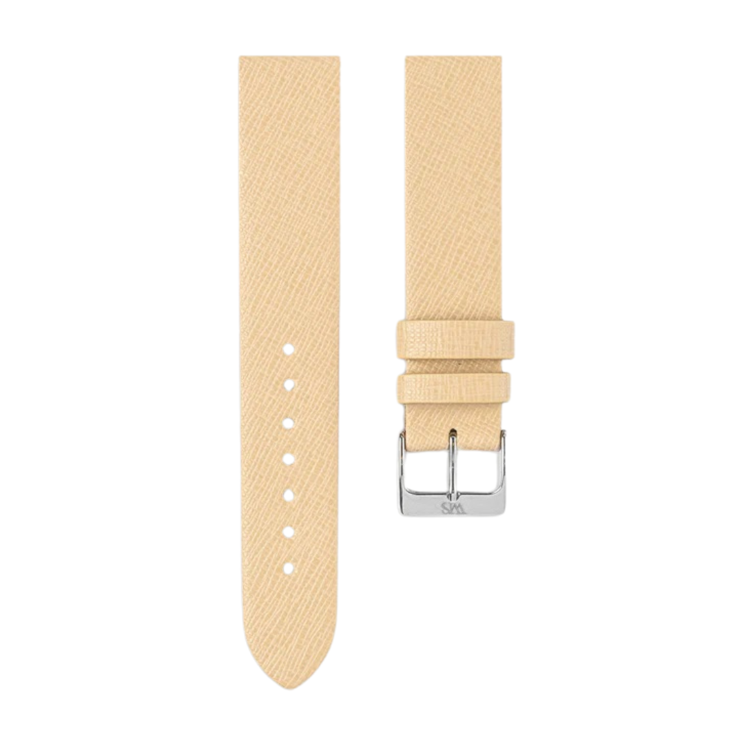 Beige - Saffiano Leather Watch Strap For Longines Elegant Collection