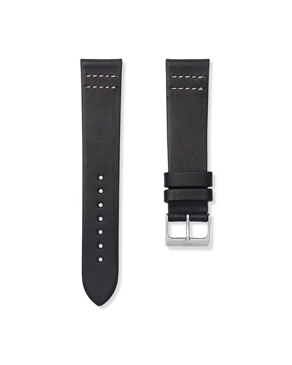 Correa de reloj de cuero con costuras blancas y negras Tuxedo para IWC Portugieser