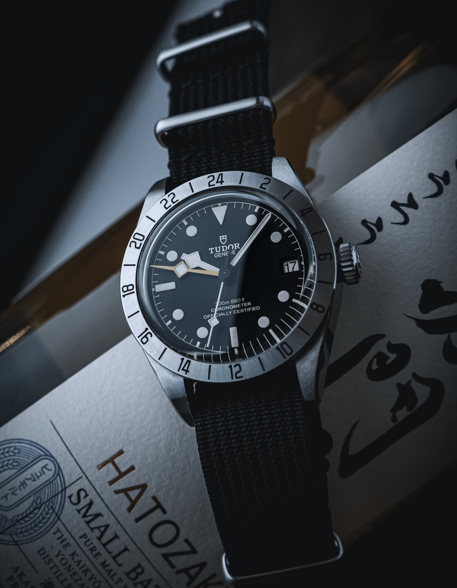 Black Nato Watch Strap on Tudor Black Bay | WIS Watch Straps