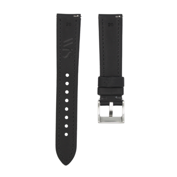 Tuxedo Black - Sailcloth Watch Strap for 20mm