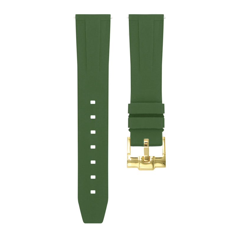 Forest Green - Quick Release Rubber Watch Strap for Longines Conquest V.H.P