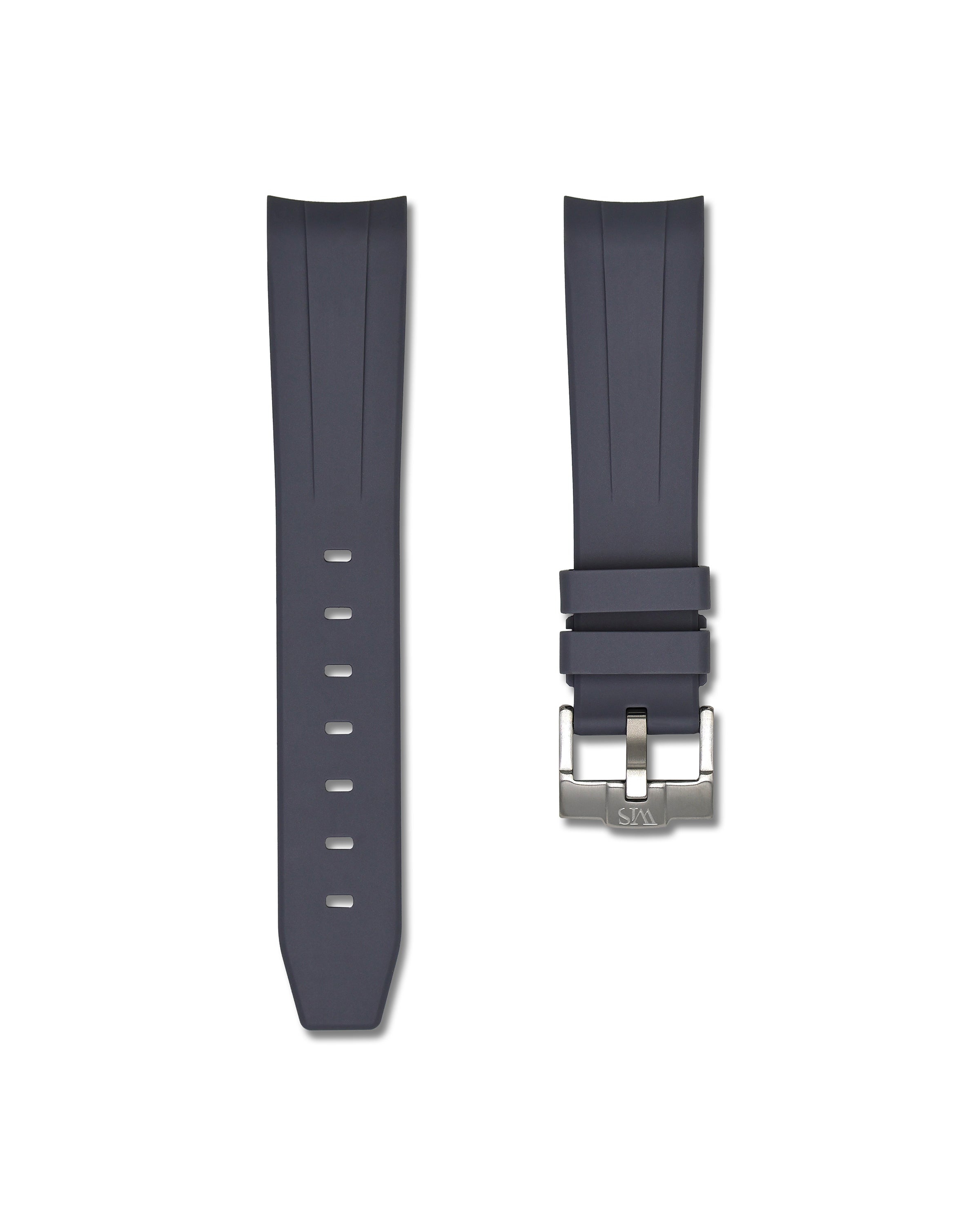 20mm Grey Rubber Integrated Watch Strap | WIS Watch Straps