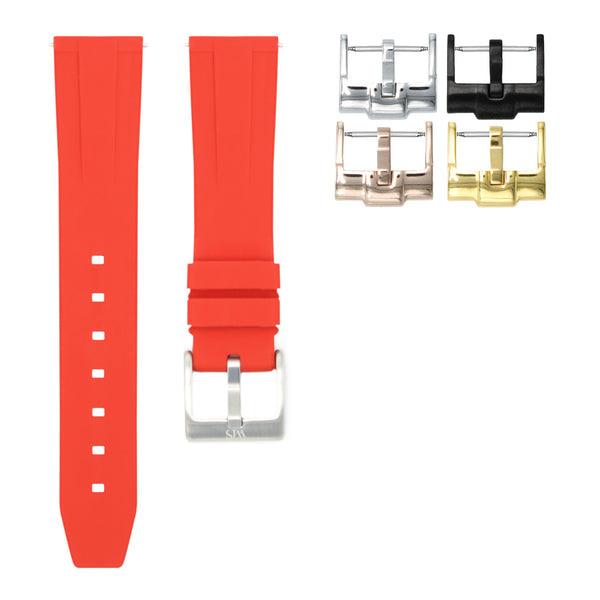 Scarlet Red - Quick Release Rubber Watch Strap For Omega Seamaster