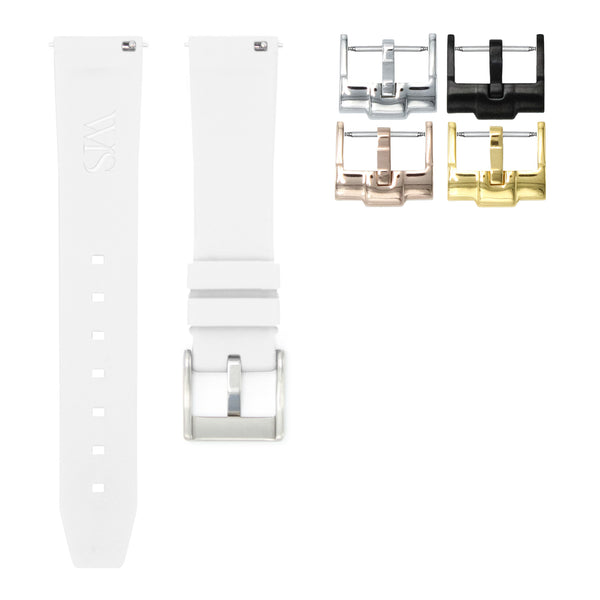 Polar White - Quick Release Rubber Watch Strap For Monta Noble