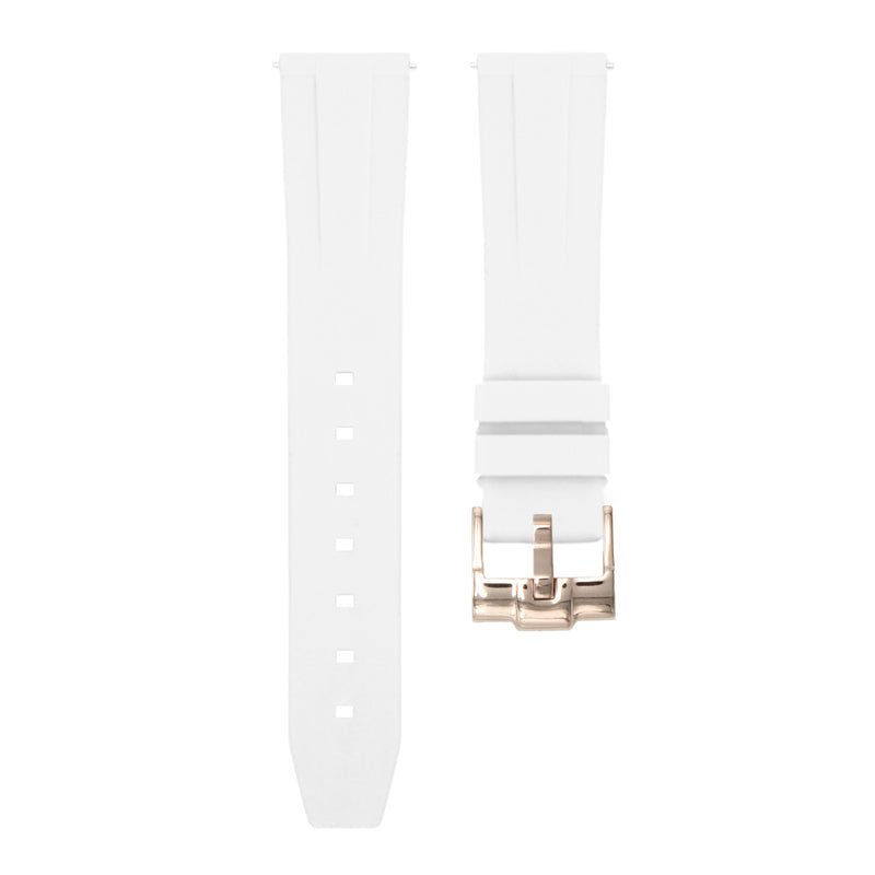 Polar White - Quick Release Rubber Watch Strap For Omega Seamaster