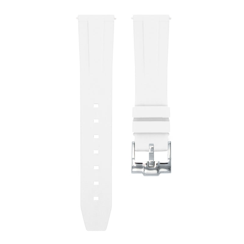 Polar White - Quick Release Rubber Watch Strap For Glashutte SeaQ