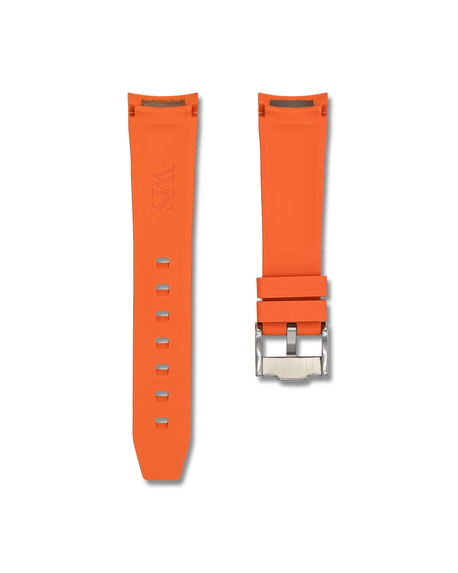 21mm Orange Rubber Watch Strap | WIS Watch Straps