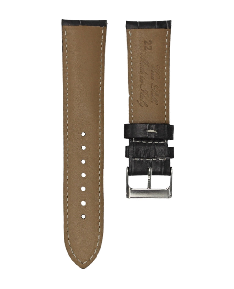 Charcoal Grey - Alligator Leather Watch Strap For Zenith Pilot