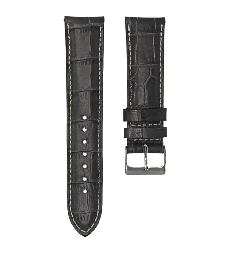 Charcoal Grey - Alligator Leather Watch Strap For Breitling Chronomat