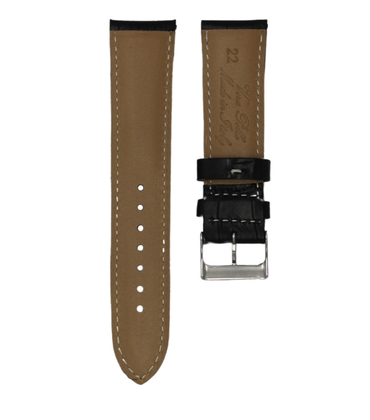 Tuxedo Black - Alligator Leather Watch Strap For Breitling Navitimer Series