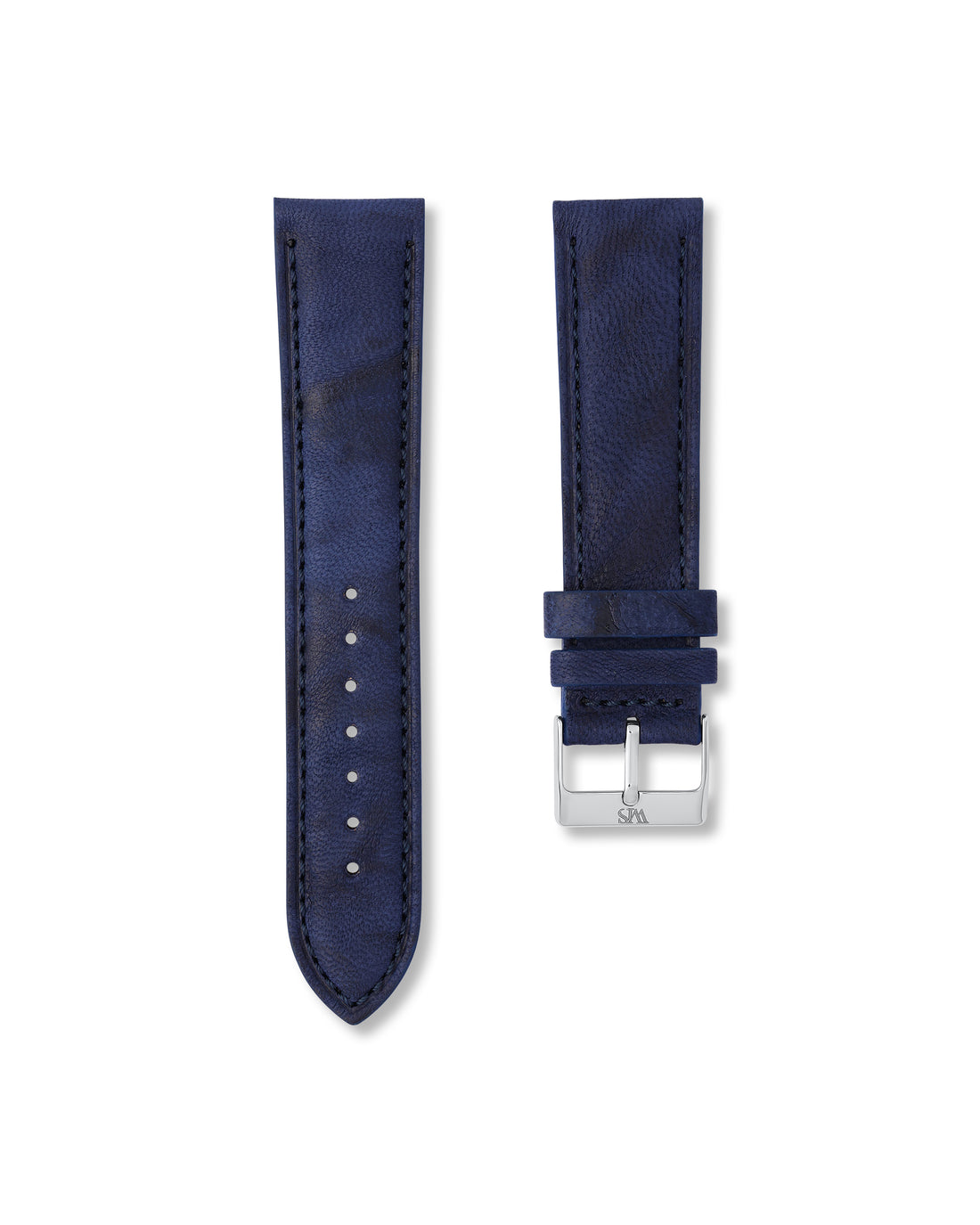 Midnight Blue Leather Watch Strap For Breitling Colt