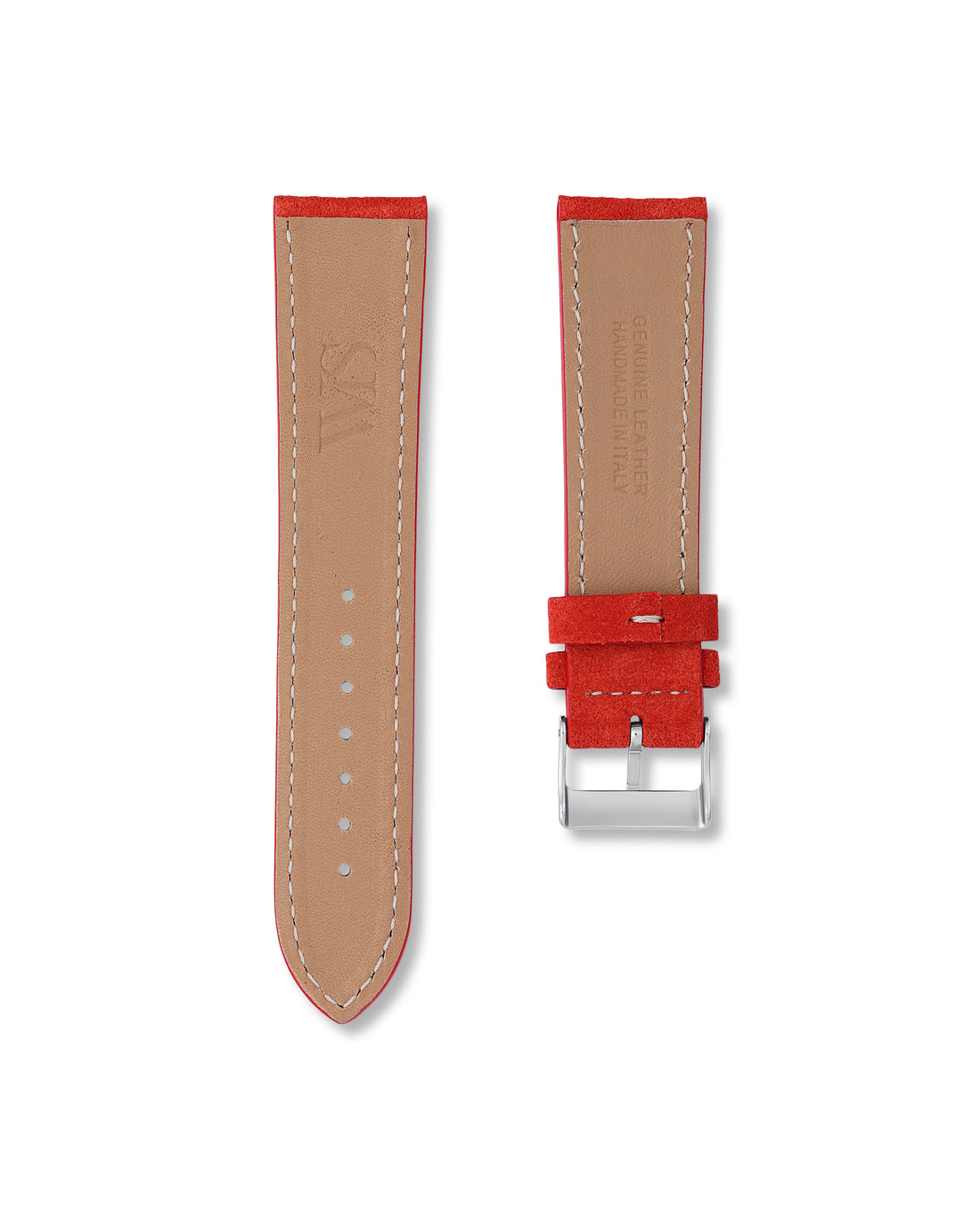 22MM/23MM Red Suede Leather Watch Strap | WISSTRAPS