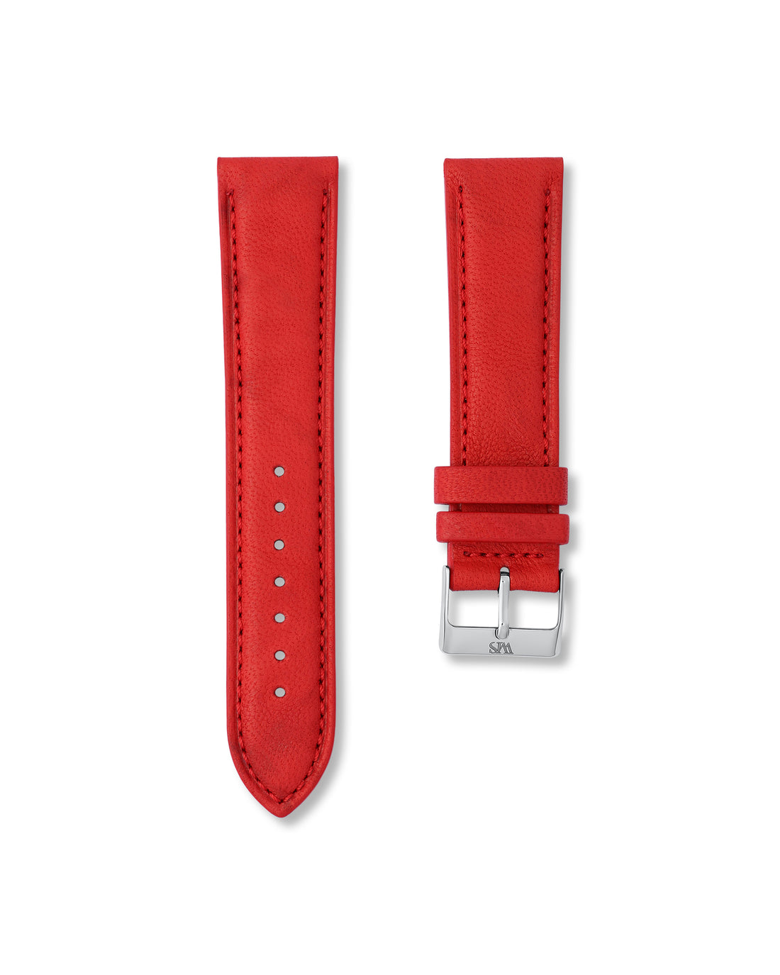 22MM/23MM Strawberry Red Italian Calf Leather Watch Strap | WISSTRAPS