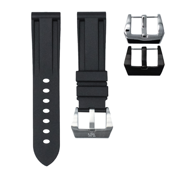 TUXEDO BLACK - RUBBER WATCH STRAP FOR TUDOR BLACK BAY CHRONOGRAPH