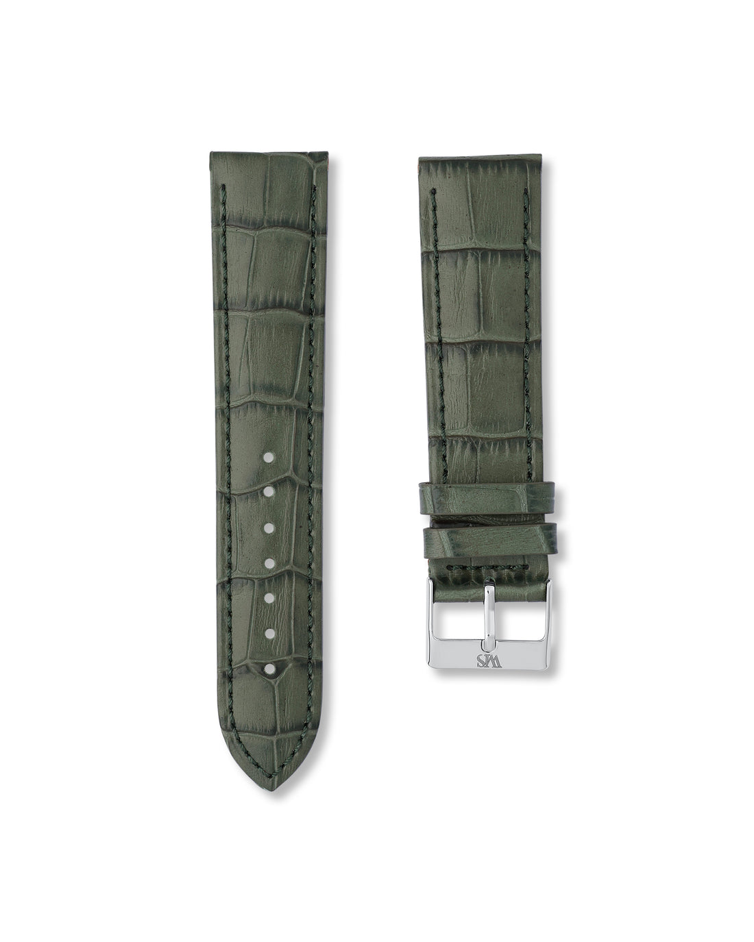 22MM Emerald Green Alligator Leather Watch Strap | WISSTRAPS