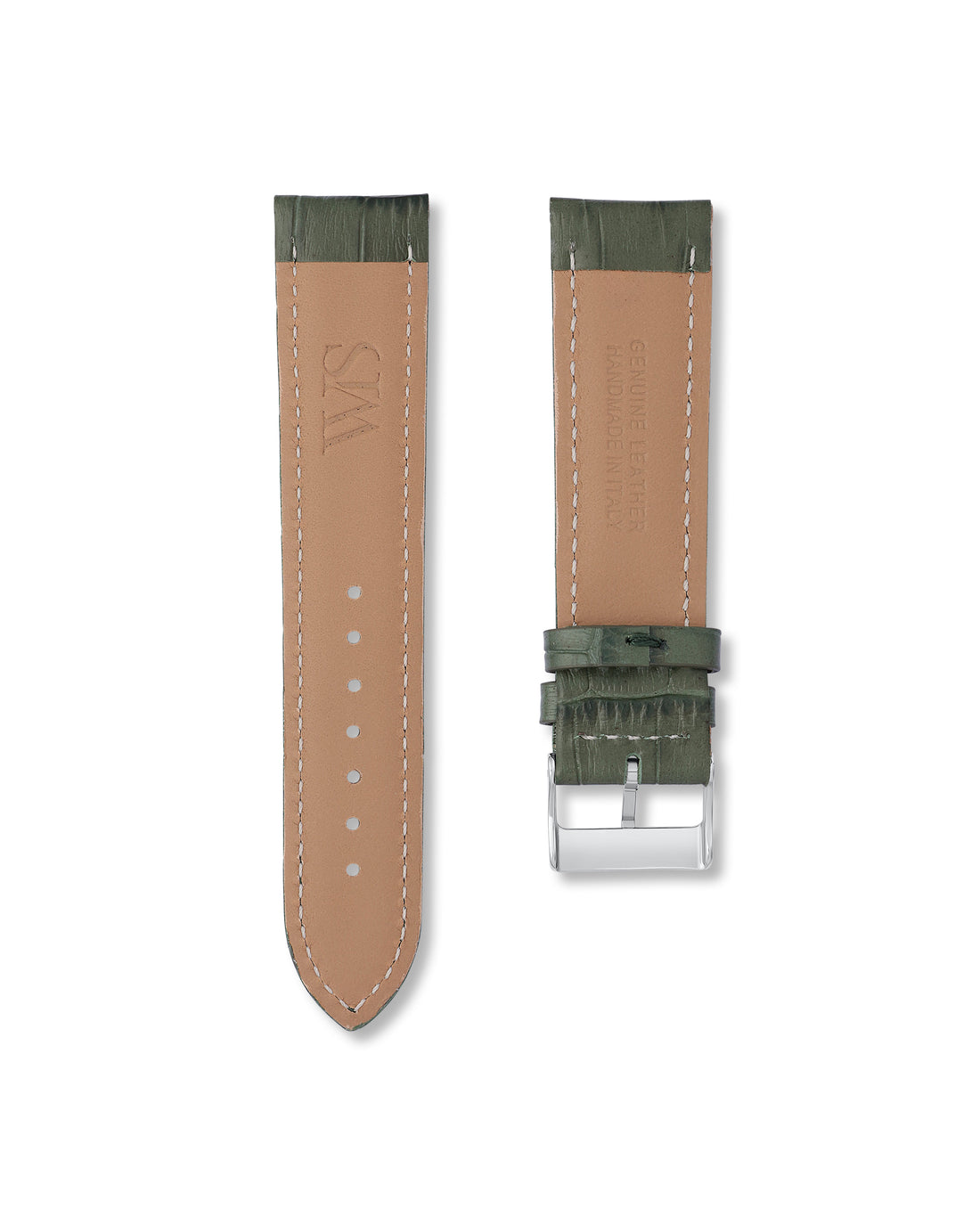 22MM Emerald Green Alligator Leather Watch Strap | WISSTRAPS