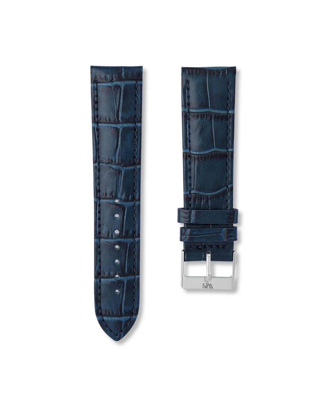 22MM Midnight Blue Alligator Leather Watch Band | WISSTRAPS