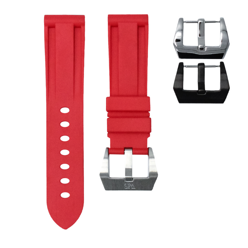 Salmon Red - Rubber Watch Strap For Tudor Black Bay Chronograph