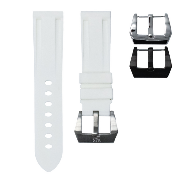 Pearl White - Rubber Watch Strap For Tudor Black Bay Chronograph