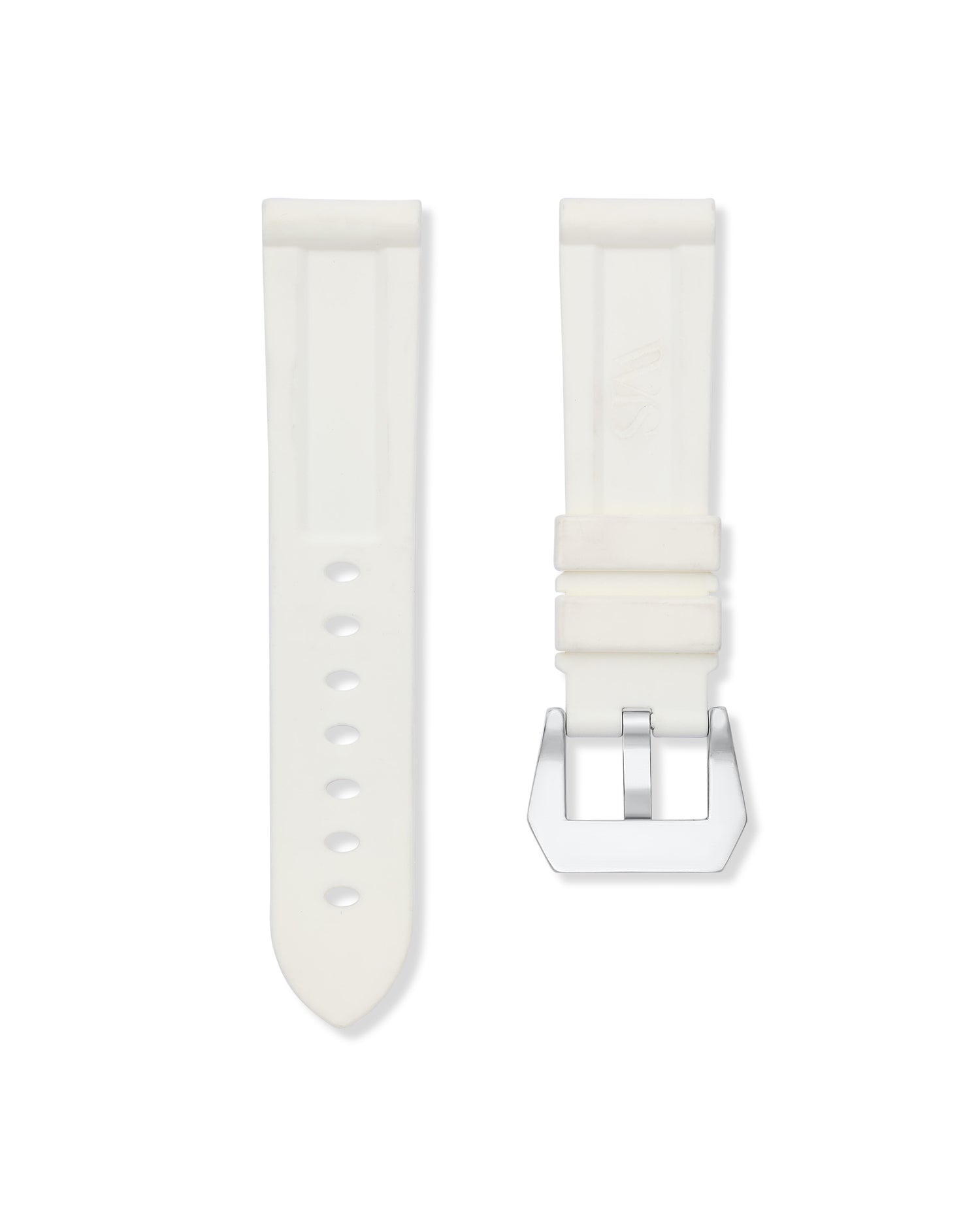 22mm Rubber Watch Strap - Polar White