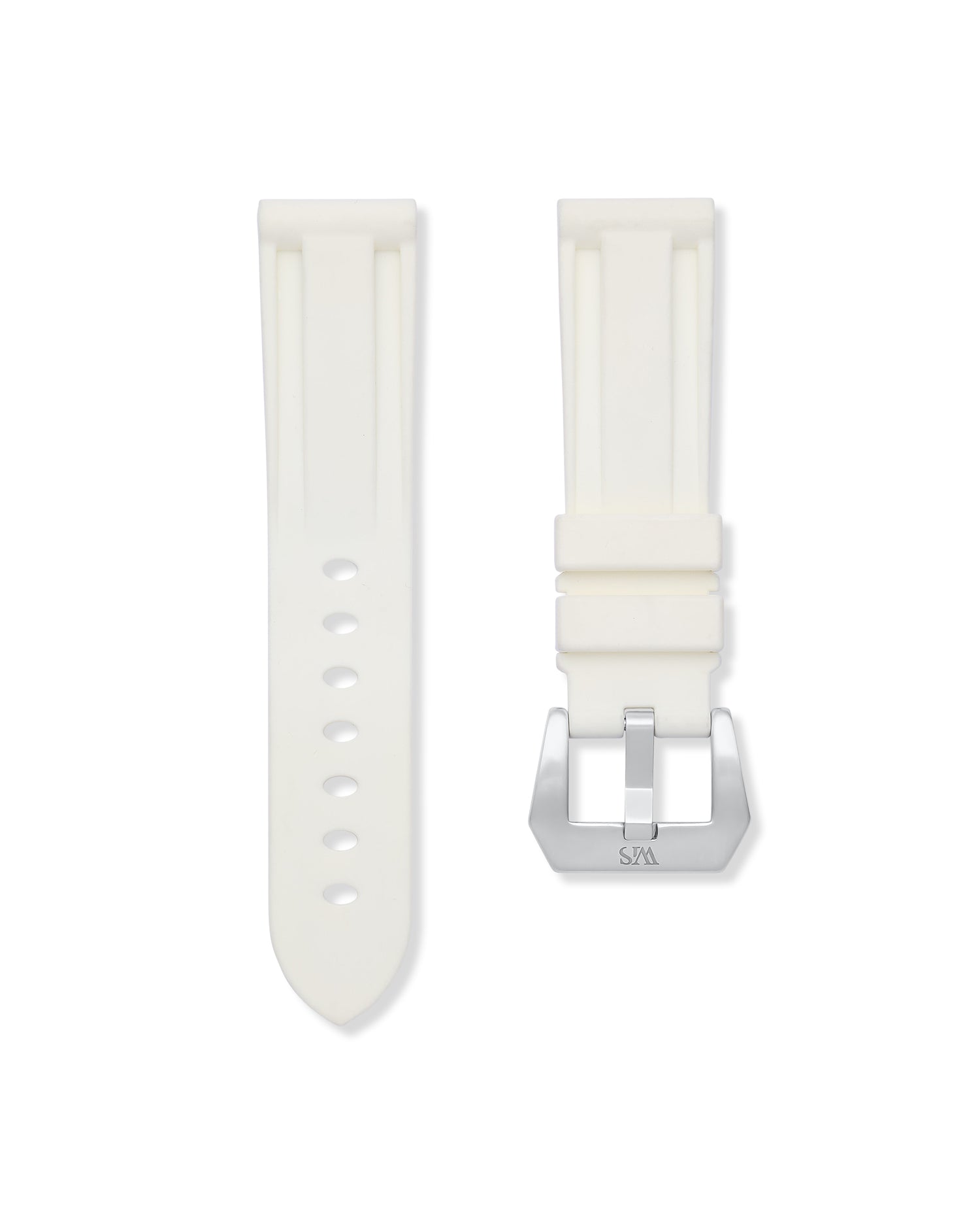 22mm Rubber Watch Strap - Polar White