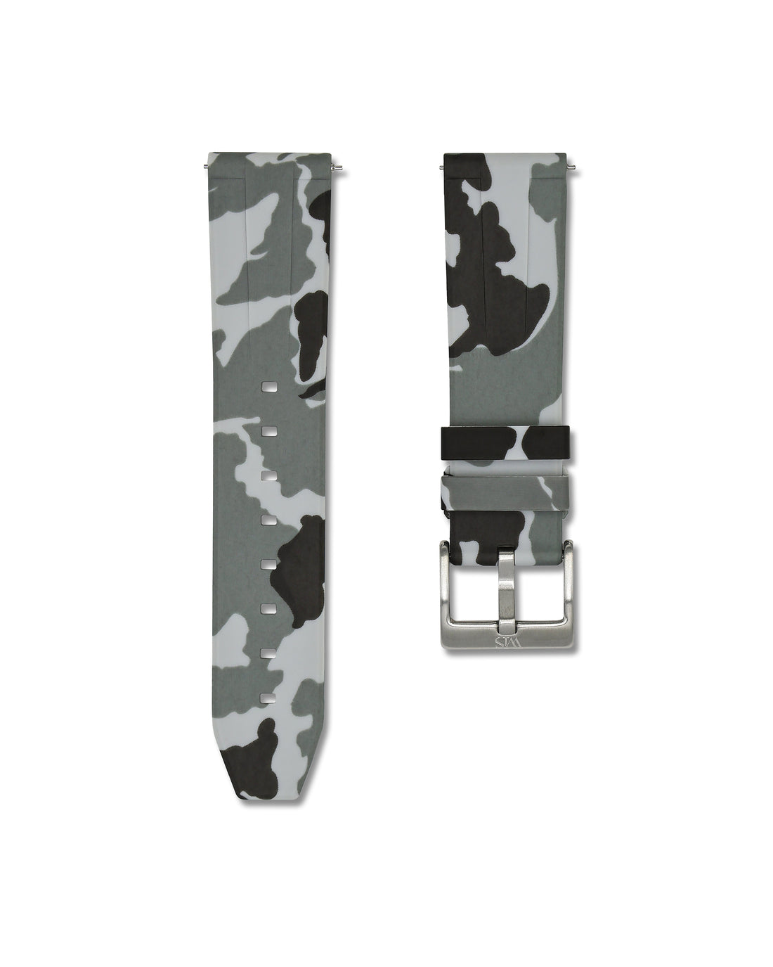 22mm Arctic Camo Rubber Quick Release Watch Strap | WIS Straps