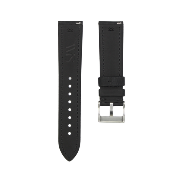 Tuxedo Black - Sailcloth Watch Strap for 22mm
