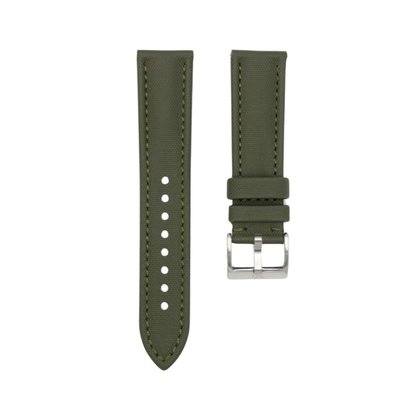 Army Green - Sailcloth Watch Strap for 22mm