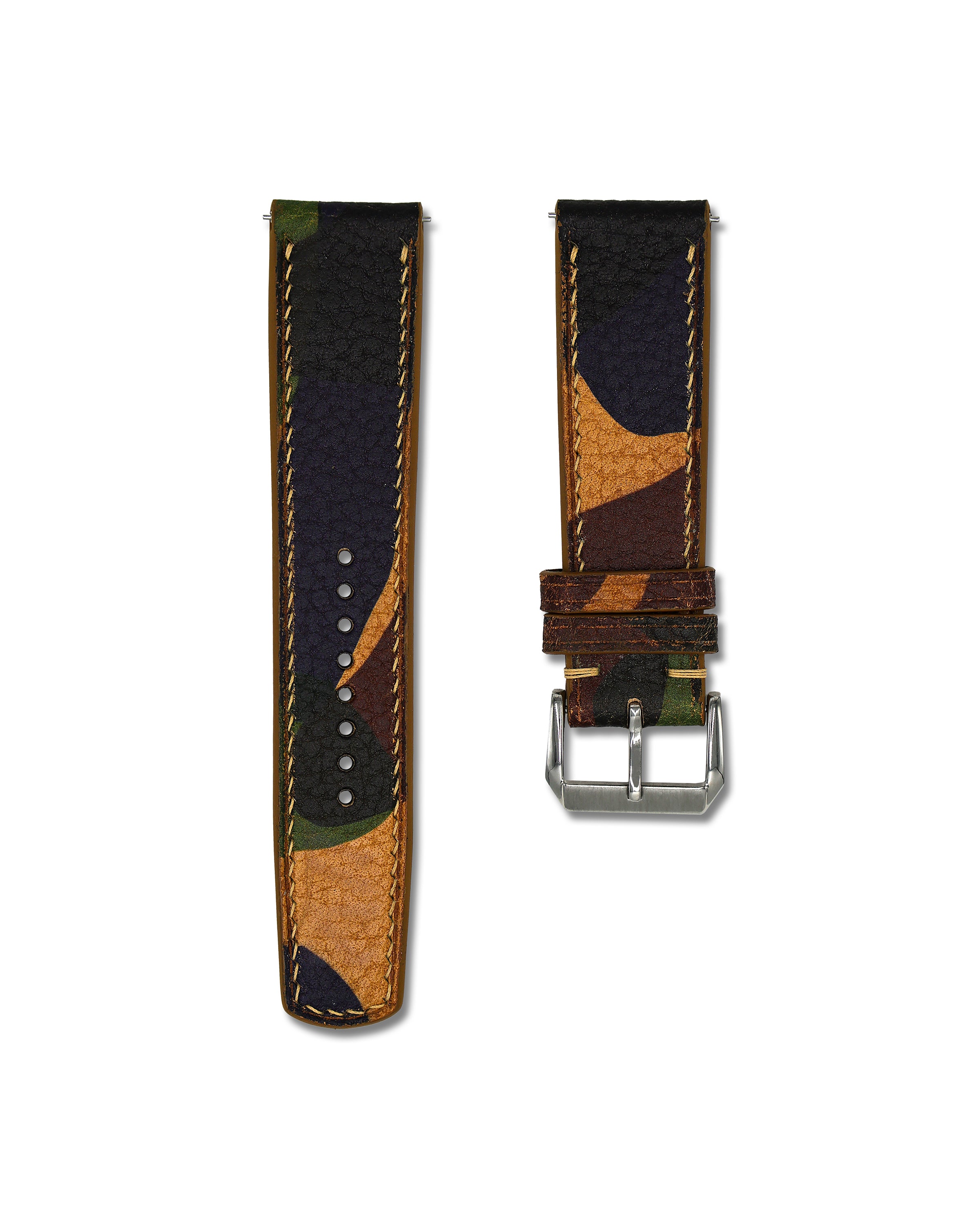 Horse Leather Bohemian Camo Pattern Watch Band in 22mm | WIS Watch Straps