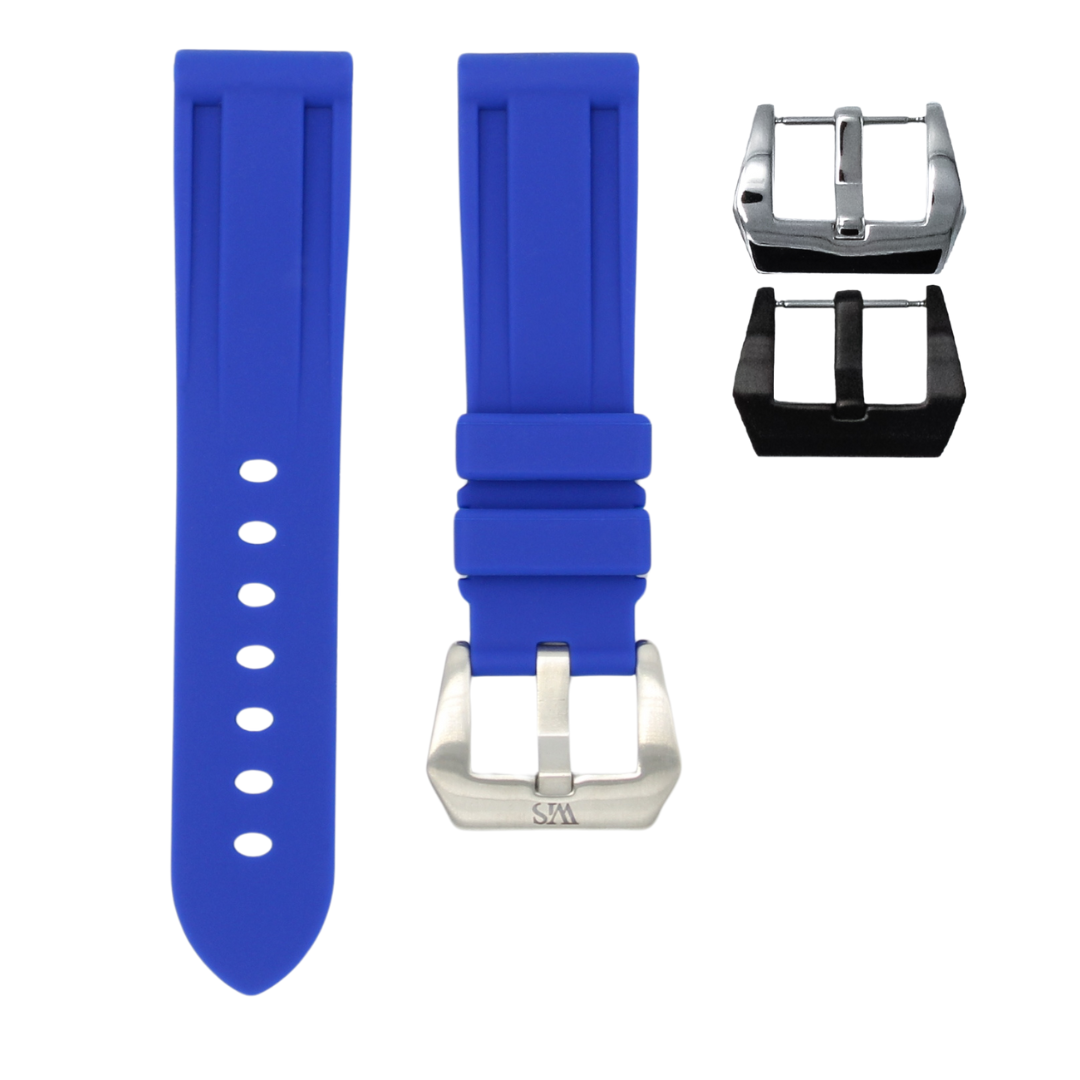 Correa de caucho azul real para Zenith Chronomaster
