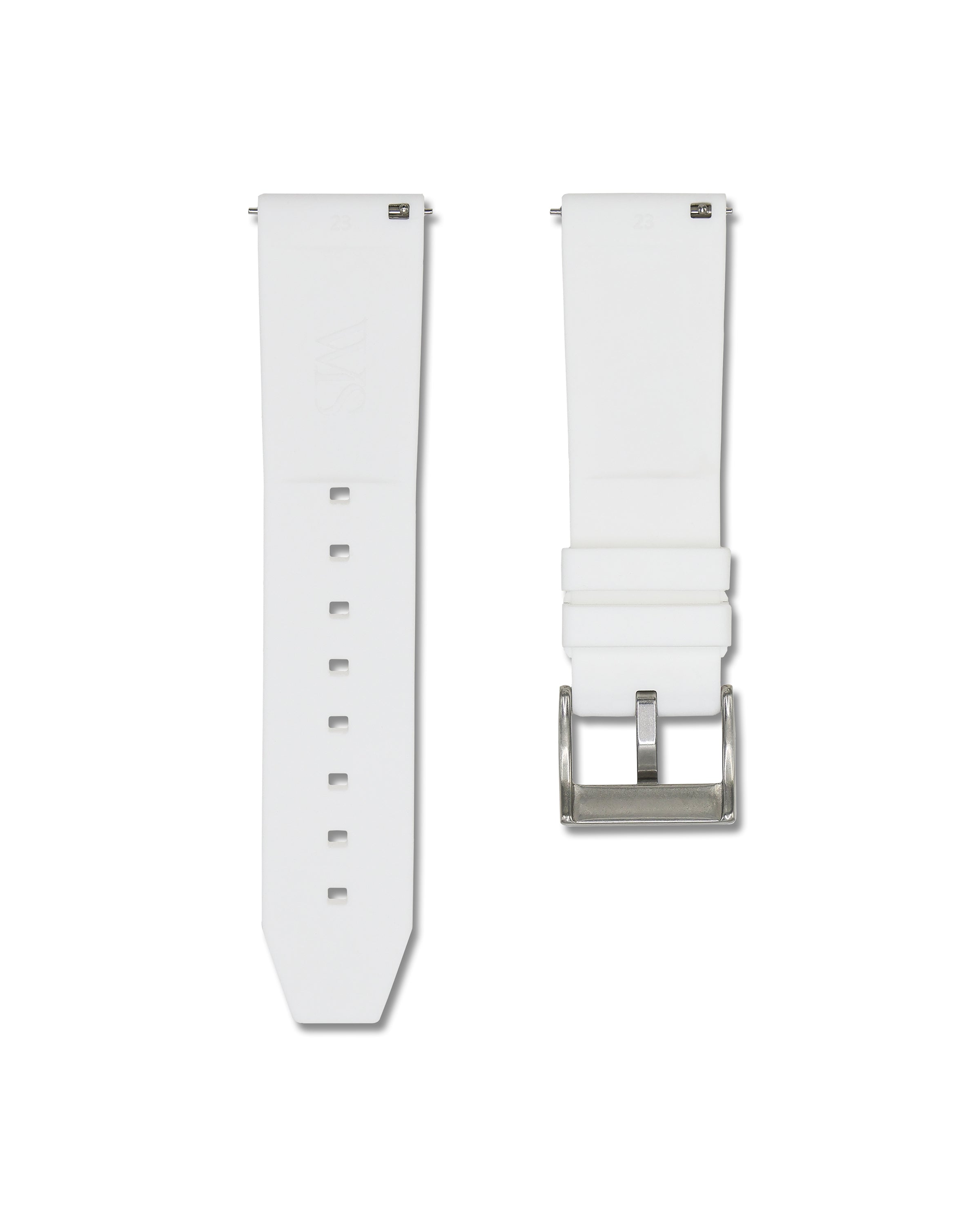 24mm White Rubber Quick Release Watch Band | WIS Straps