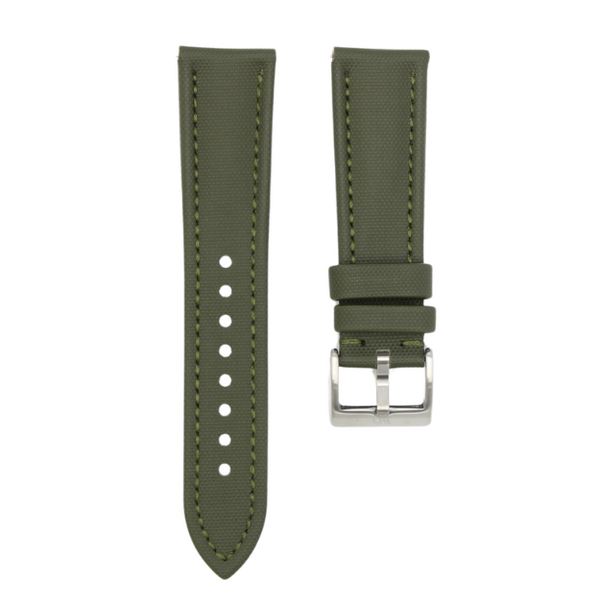 Army Green - Sailcloth Watch Strap For Cartier Tank Must