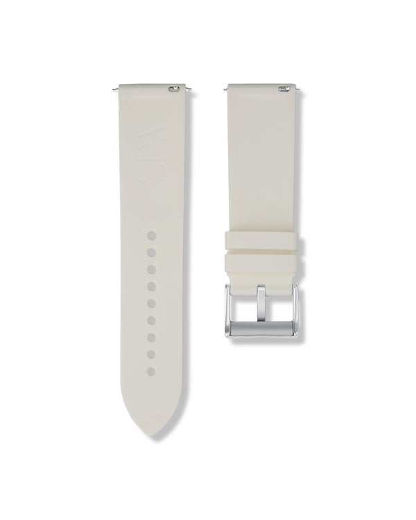 Polar White Quick Release Rubber Strap 24mm | WISSTRAPS