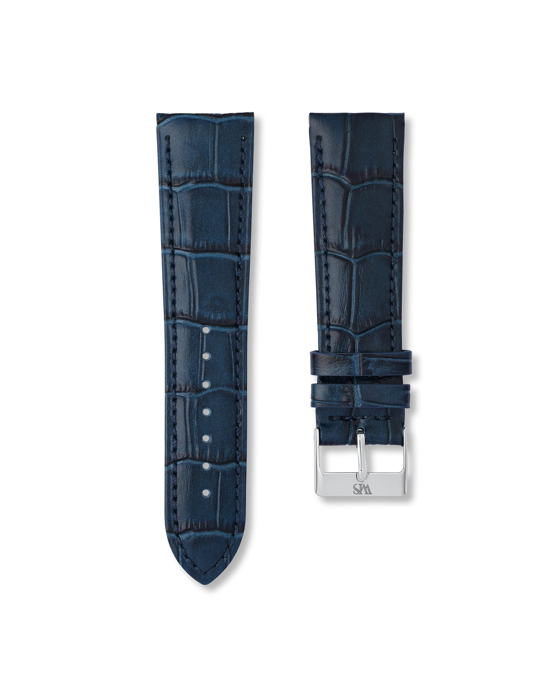 Midnight Blue Alligator Leather Watch Strap For Breitling Chronomat