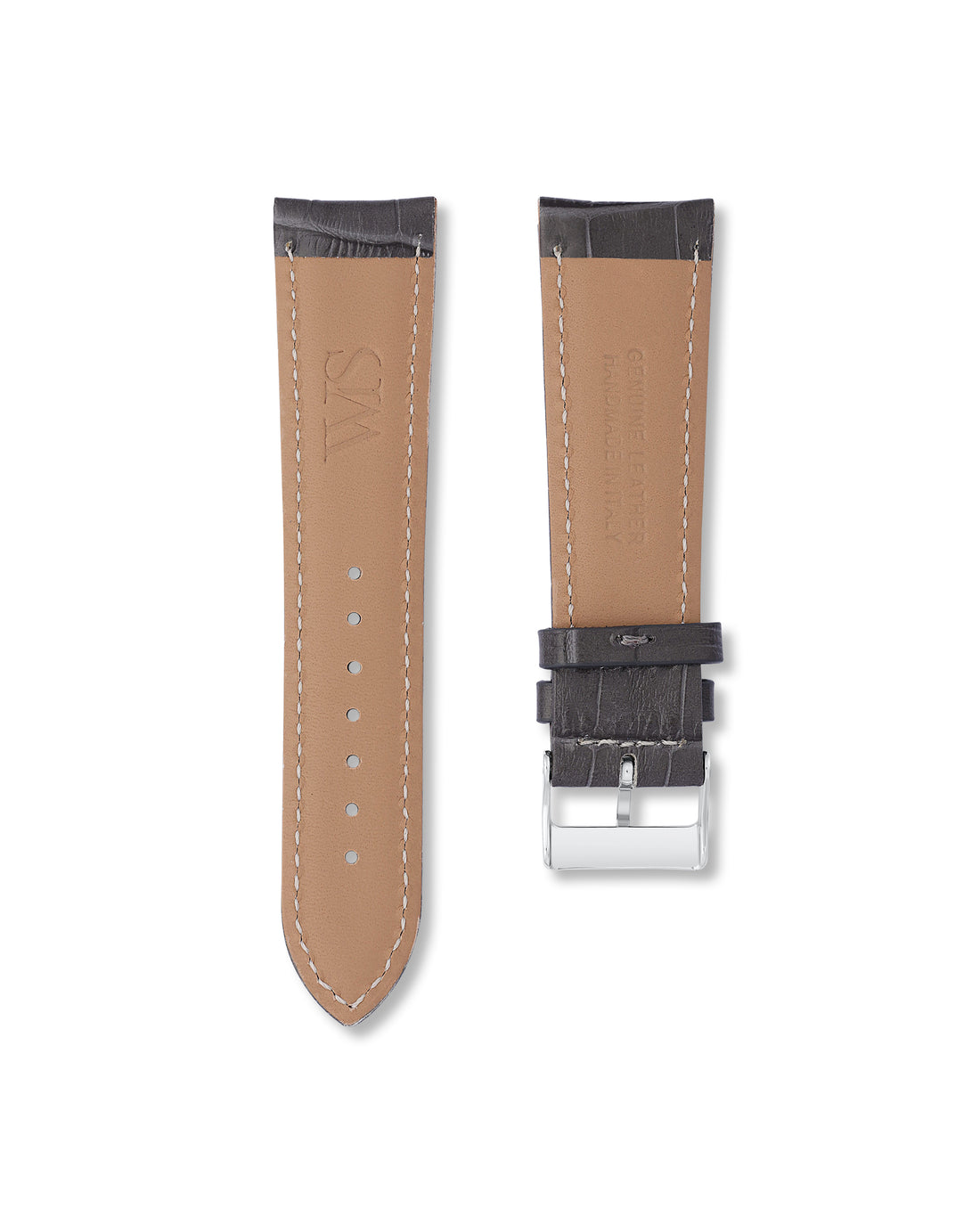 Charcoal Grey Alligator Leather Watch Strap For Breitling Superocean Heritage