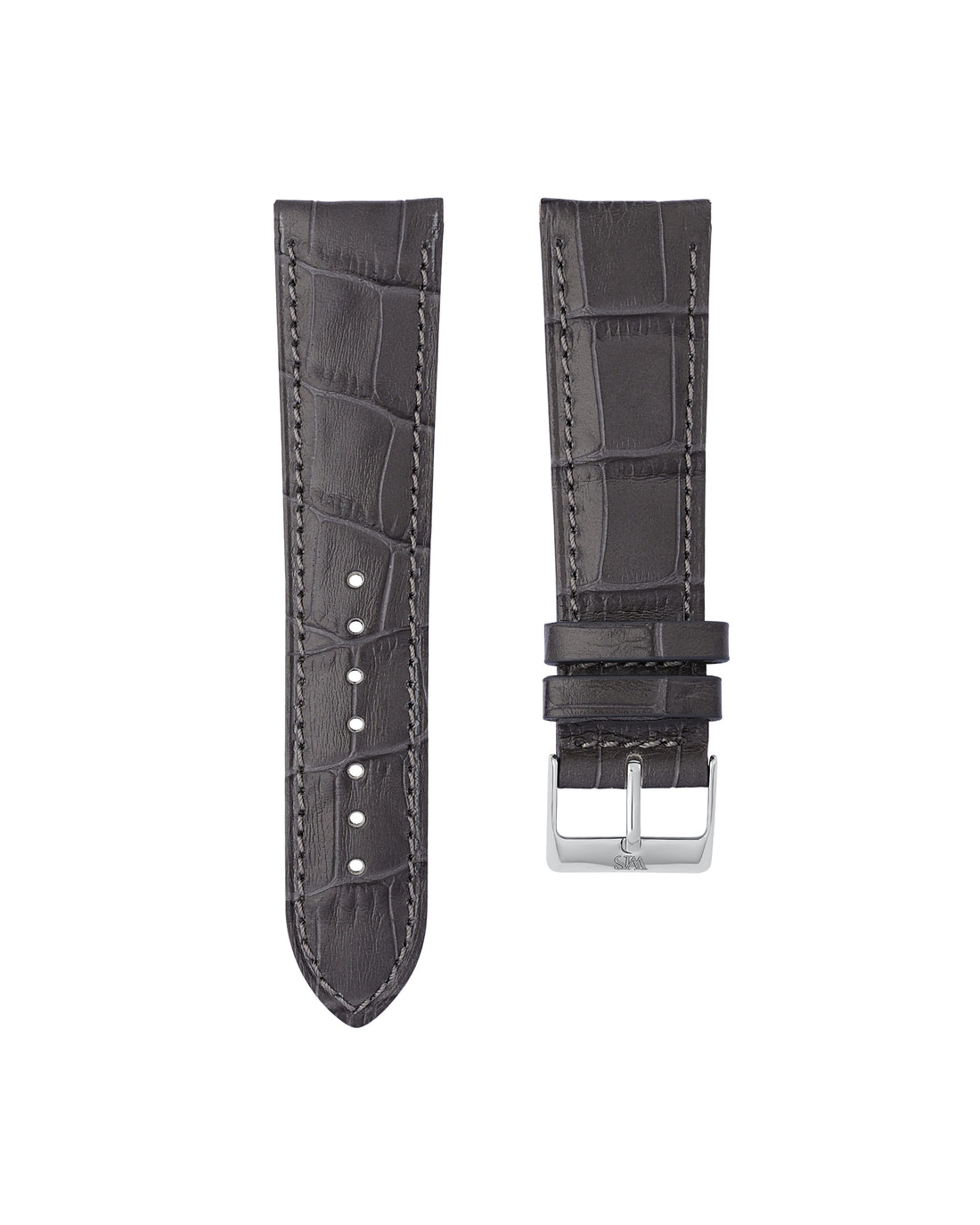 Charcoal Grey Alligator Leather Watch Strap For Breitling Superocean Heritage