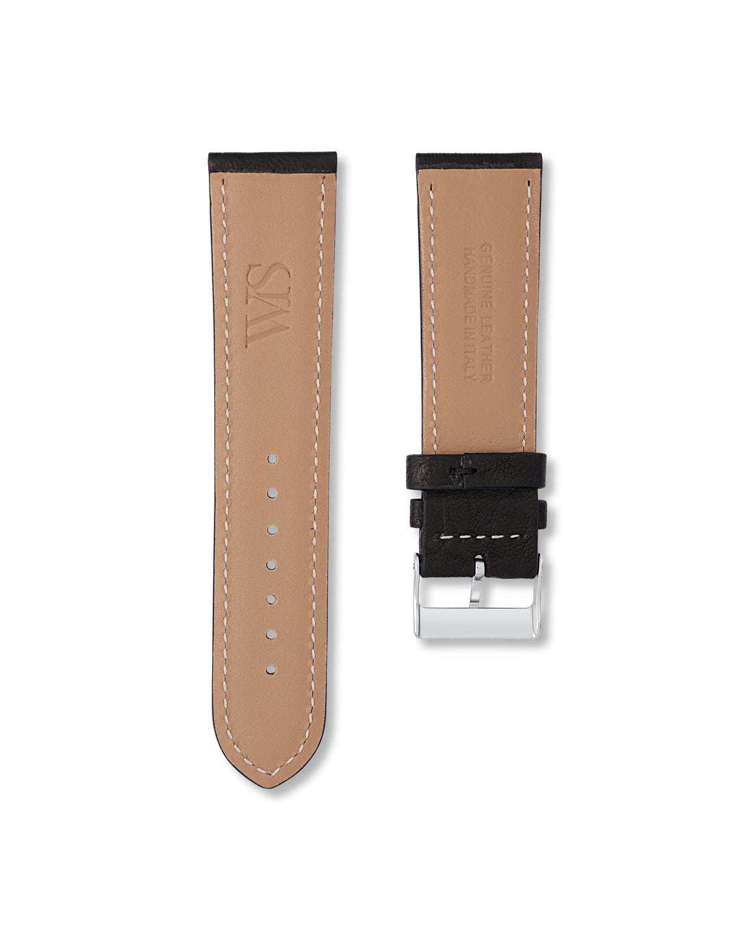 Tuxedo Black Calf Leather Watch Strap For Breitling Chronoliner