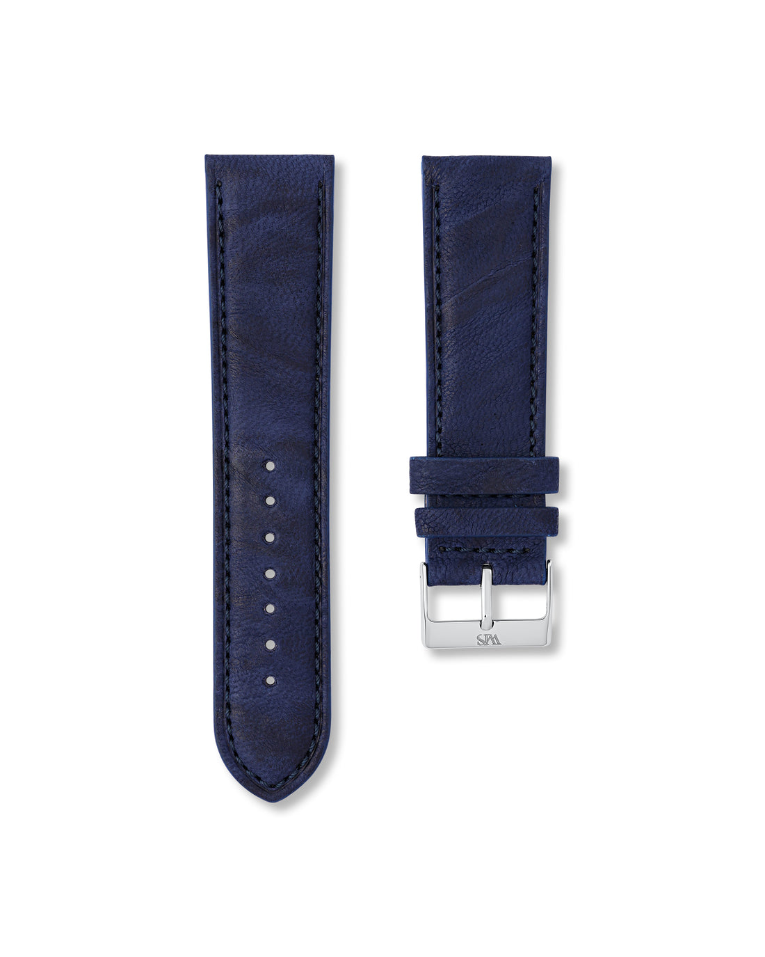 Midnight Blue Calf Leather Watch Strap For Breitling Chronoliner