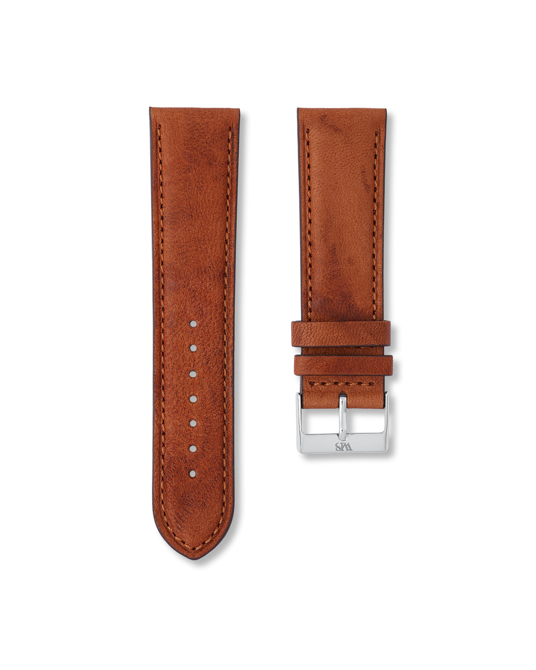 Woodland Brown Calf Leather Watch Strap For Breitling Chronoliner