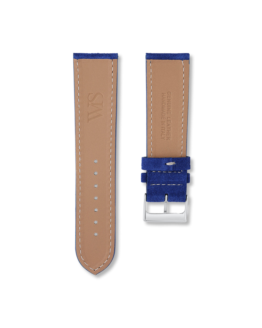 Ocean Blue Suede Leather Watch Strap For Breitling Chronoliner