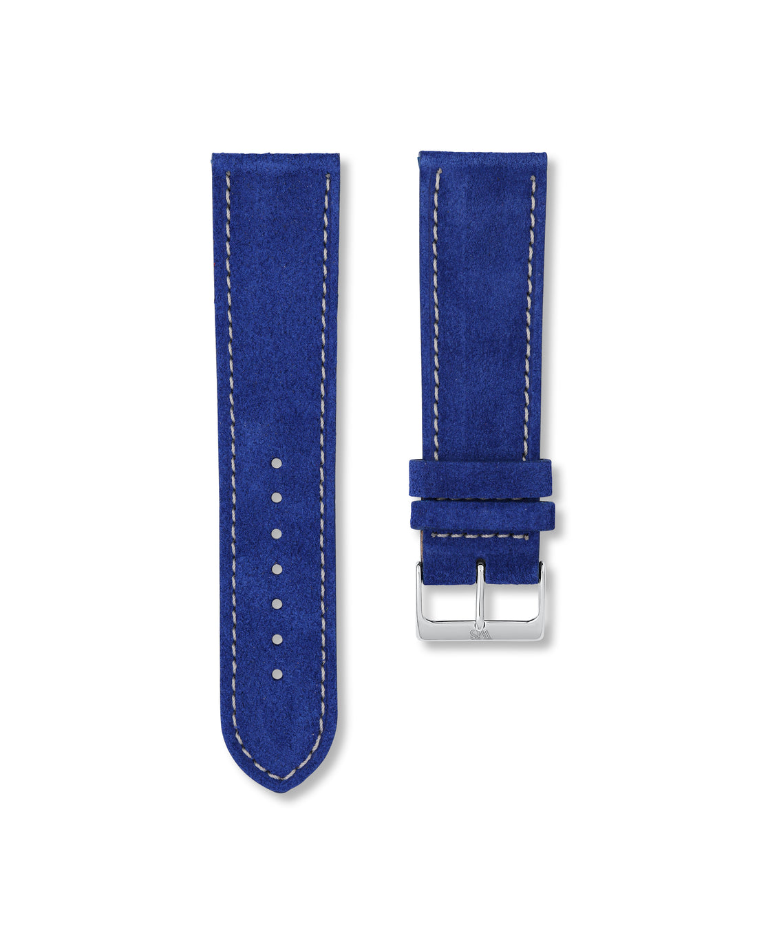 Ocean Blue Suede Leather Watch Strap For Breitling Chronoliner