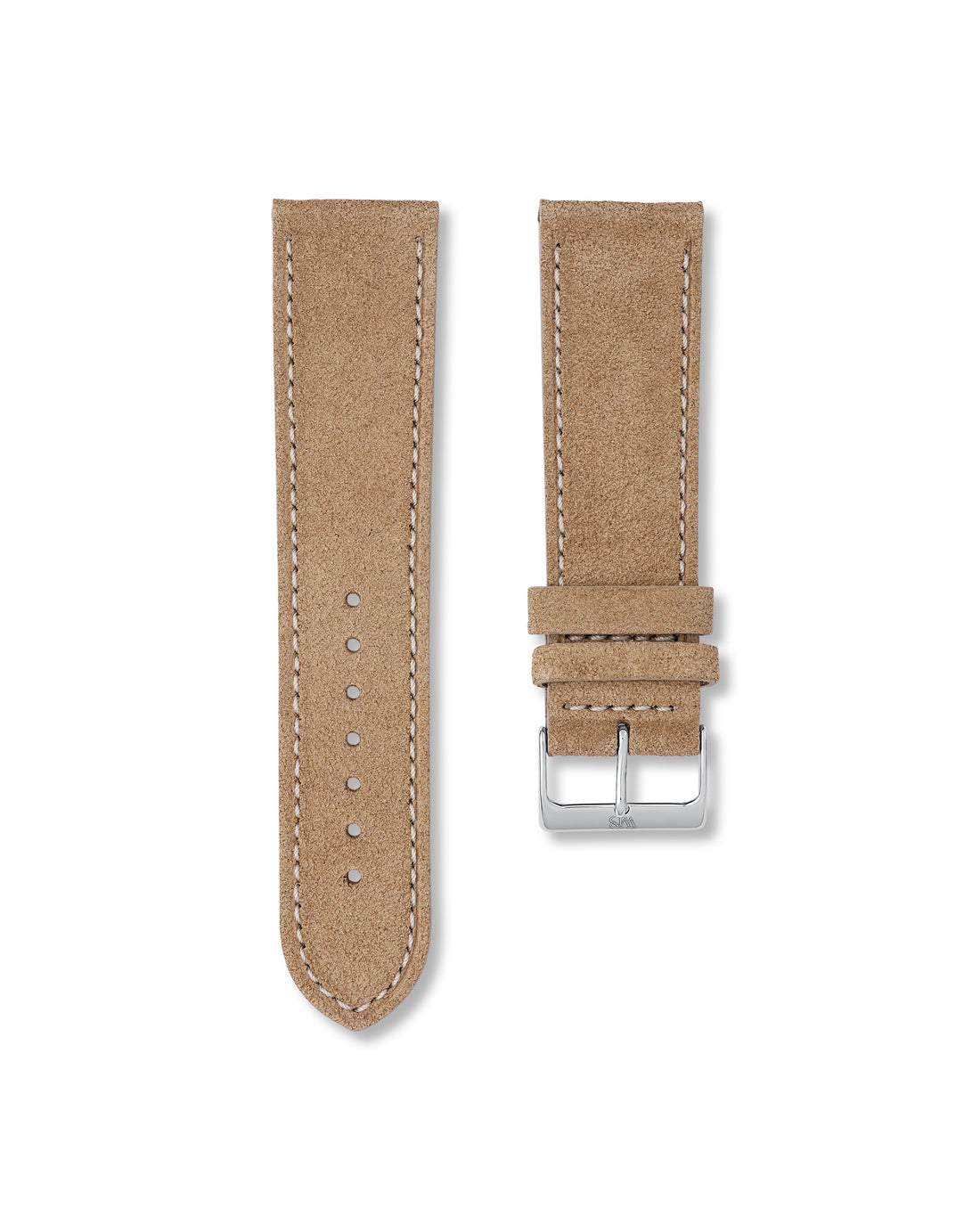 Sand Tan Suede Leather Watch Strap For Breitling Chronoliner