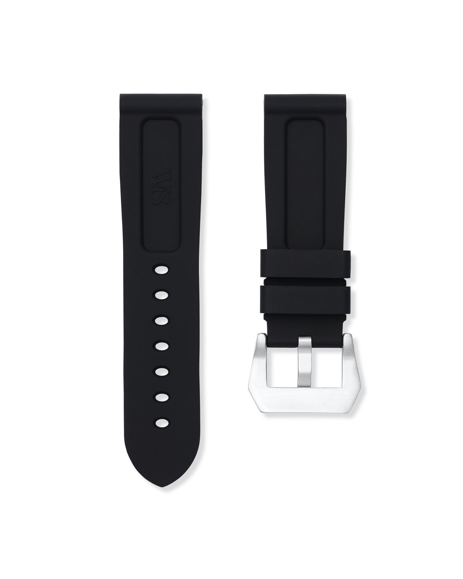 24mm Rubber Watch Strap - Tuxedo Black