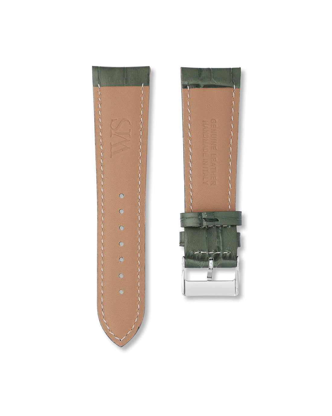 24MM Emerald Green Alligator Leather Watch Strap | WISSTRAPS