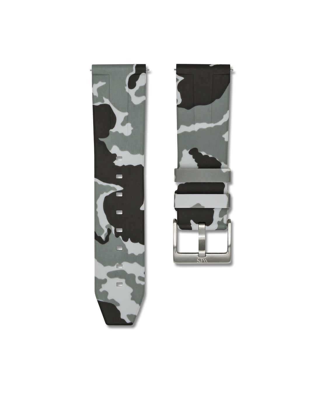 24mm Snow Camo Rubber Quick Release Watch Band | WIS Watch Straps