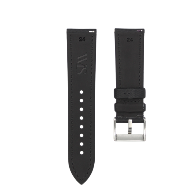 Tuxedo Black - Sailcloth Watch Strap for 24mm