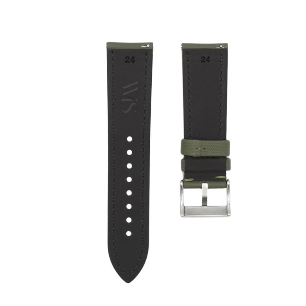 Army Green - Sailcloth Watch Strap for 24mm