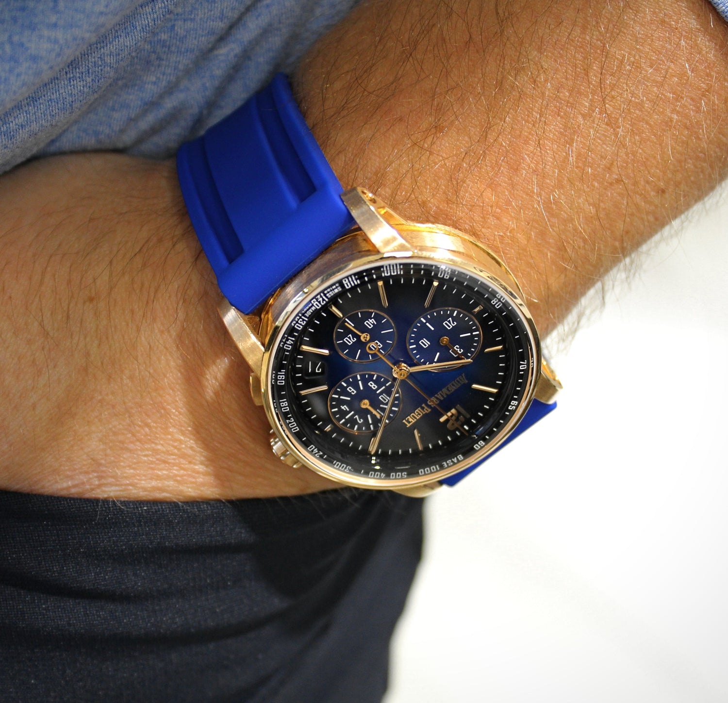 Audemars Piguet Code 11.59 on WIS Watch Straps Royal Blue Rubber Watch Band 22mm