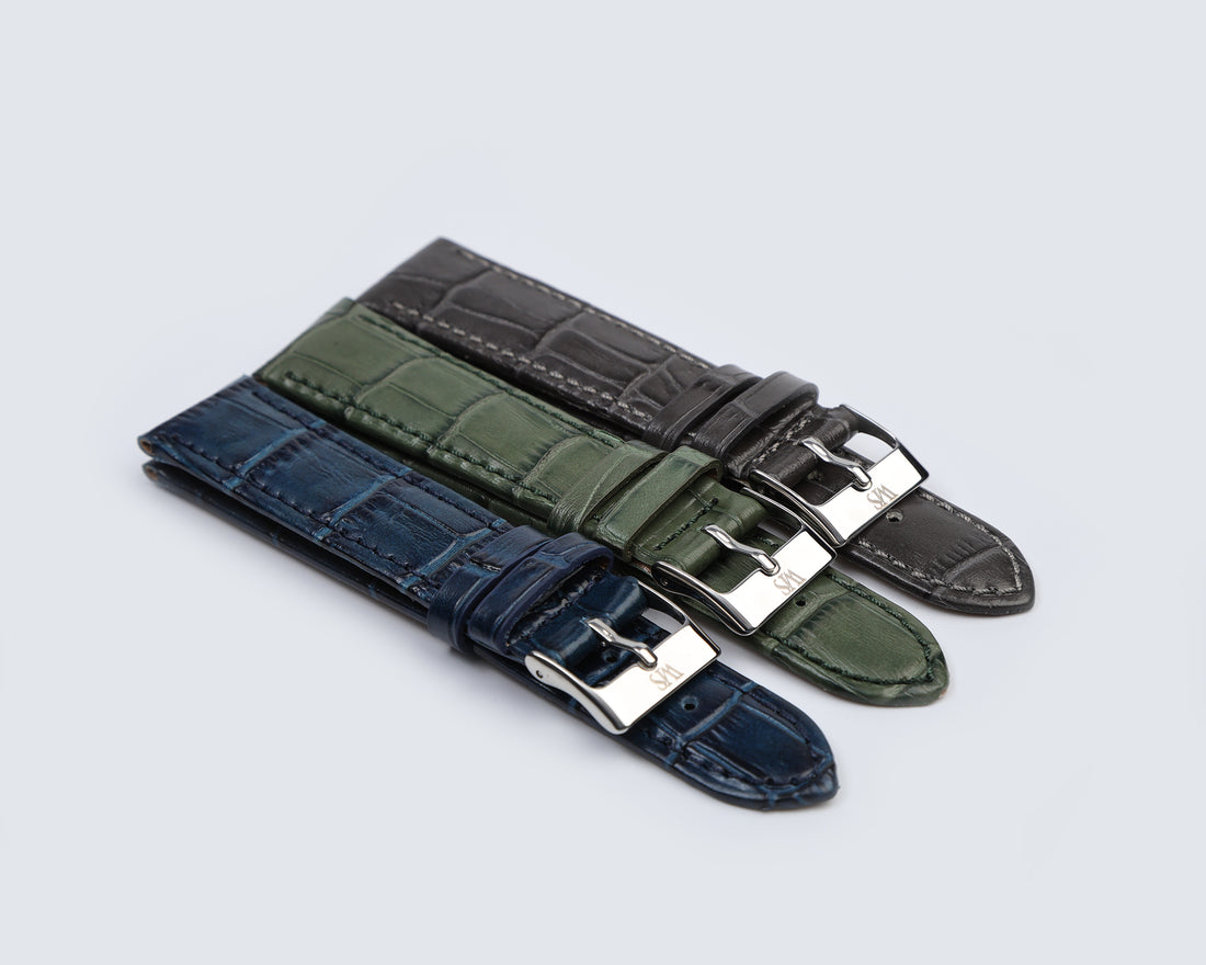 3 Alligator Leather Watch Strap Bundle Executive Collection Colors | WIS Watch Straps