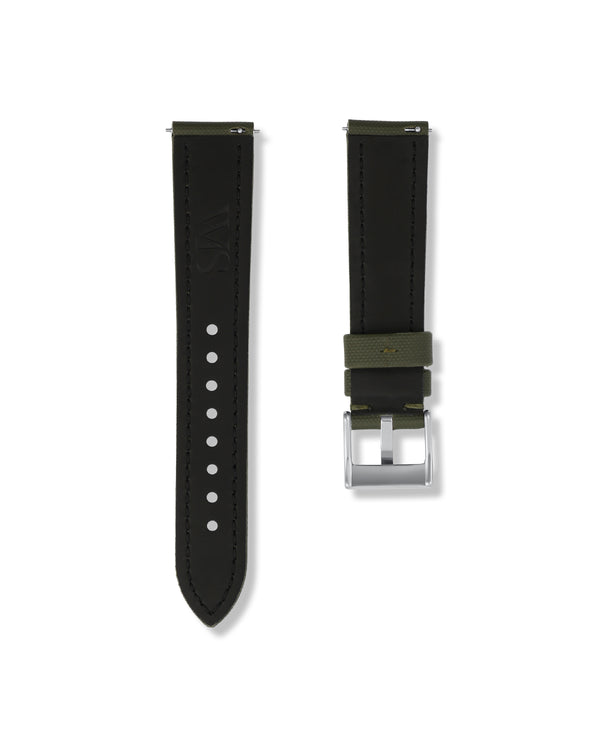 Army Green 21mm Sailcloth Watch Strap | WISSTRAPS